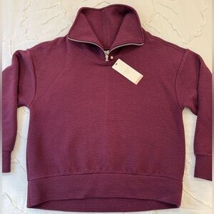 Calia Quarter Zip Sweater, Burgundy Size S